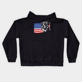 Proud Boxer Dog American Flag patriotic dog Kids Hoodie